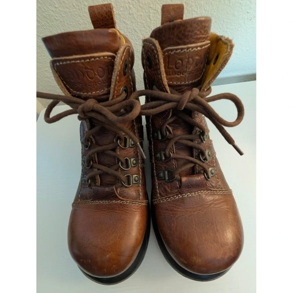 London Underground Ankle Combat Boots Womens 10 US Brown Willy Chunky 90s Y2K